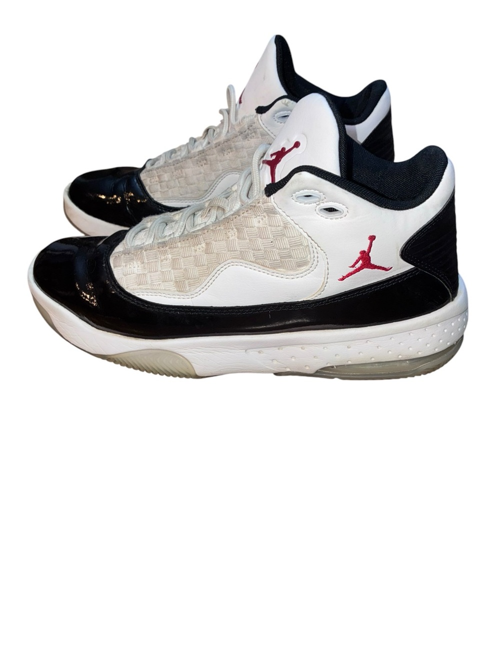 Jordan Men's White Black Sneakers with Red Jumpman